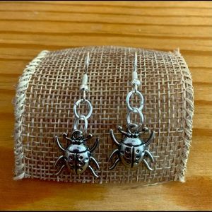 Handmade Ladybug Silver Earrings